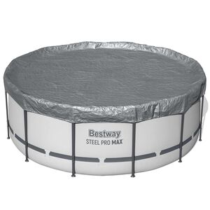 Bestway Copertura per piscina &Oslash;3,66 m Rotondo Poliestere Grigio