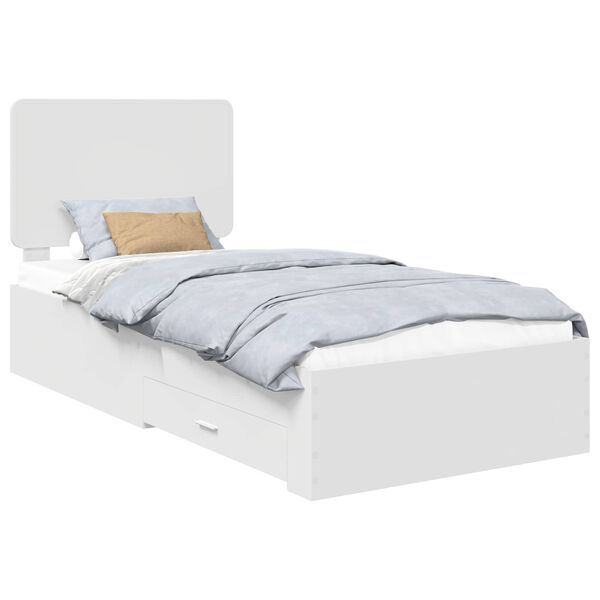 vidaXL Struttura del letto Bianco 75 x 190 cm Legno multistrato