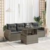 vidaXL Set Divano da Giardino 5 pz con Cuscini Grigio in Polyrattan