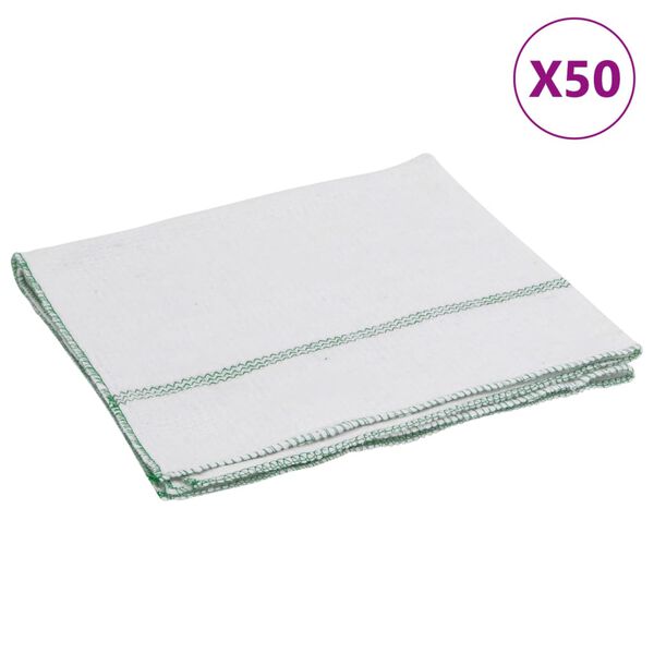 vidaXL Panni per la Pulizia 50pz Righe Bianche e Verdi 50x60 cm