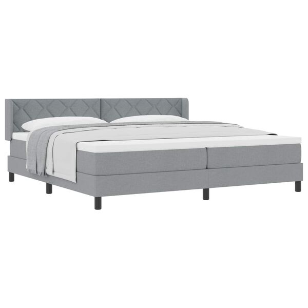 vidaXL Letto a molle Grigio chiaro 200 x 200 cm Poliestere