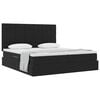 vidaXL Letto con Contenitore con materasso Nero 180 x 200 cm Velluto