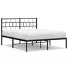 vidaXL Giroletto con Testiera in Metallo Nero 135x190 cm