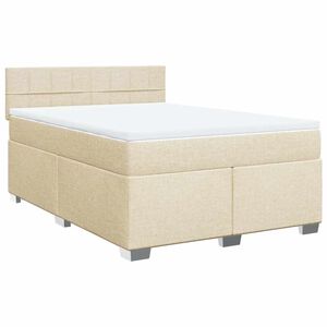 vidaXL Giroletto a Molle con Materasso Crema 140x19 cm in Tessuto