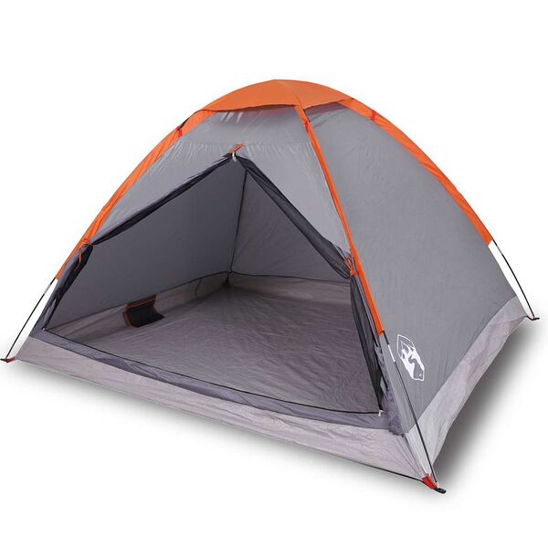 vidaXL Tenda da Campeggio a Cupola 2 Persone Grigio e Arancione