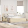 vidaXL Letto con contenitore e materasso Crema 160 x 200 cm