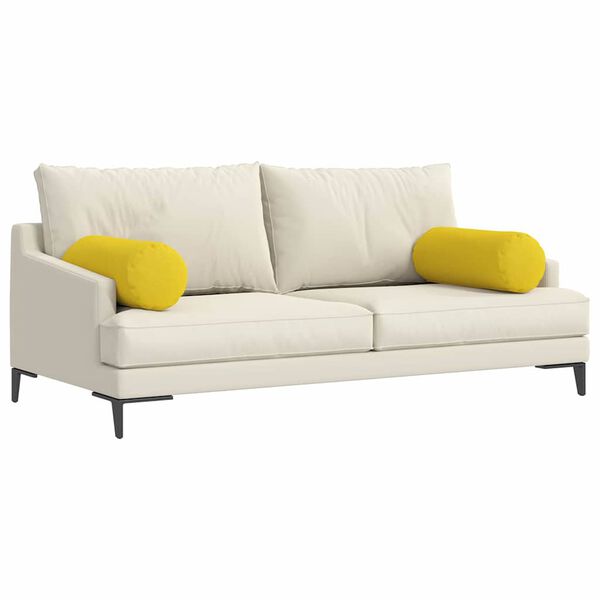 vidaXL Cuscini a rullo 2 pcs Giallo Chiaro Ø 25 x 70 cm Tessuto
