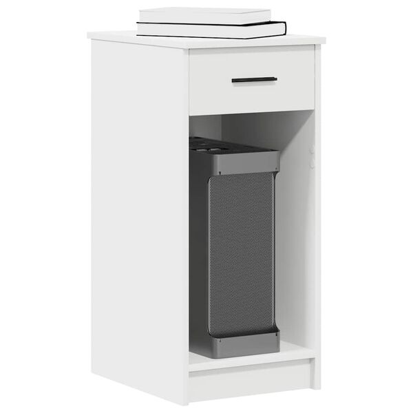 vidaXL Supporto a Torre per Computer con Cassetto Bianco 35x45x77 cm