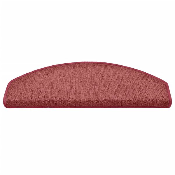 vidaXL Tappetini per scale 15 pz 65x24x4 cm Bordeaux Semicircolari Grandi