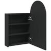 vidaXL Armadietto Bagno con Specchio e LED ad Arco Nero 42x13x70 cm