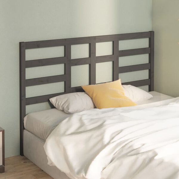 vidaXL Testiera per Letto Grigia 156x4x104cm in Legno Massello di Pino