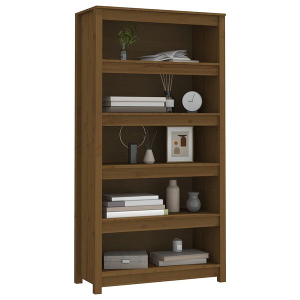 vidaXL Libreria Marrone ambra 80x35x154 cm in Legno Massello di Pino