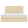vidaXL Letto con contenitore e materasso Crema 180 x 200 cm Poliestere