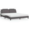 vidaXL Letto con Materasso Zadar Grigio 180x200 cm in Similpelle