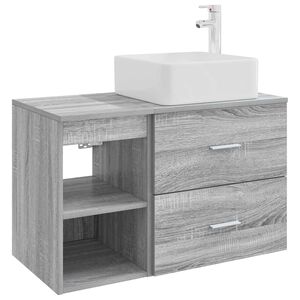 vidaXL Set di mobili per il bagno 2 pz Sonoma grigio