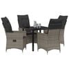 vidaXL Set da Pranzo per Giardino con cuscino 5 pcs Grigio polyrattan