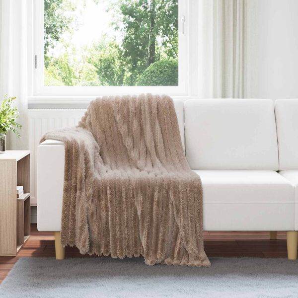 vidaXL Coperte da Pile 6 pcs Cammello 150 x 130 cm Panno