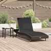 vidaXL Lettino da sole con tavolo 2 pcs Marrone, nero