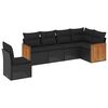 vidaXL Set Divano da Giardino 6 pz con Cuscini Nero in Polyrattan