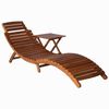 vidaXL Lettino Prendisole con Tavolino Legno Massello Acacia Marrone