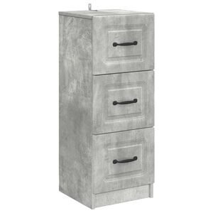 vidaXL Mobile con Cassetti Grigio Cemento 33 x 34,5 x 87 cm
