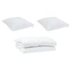 vidaXL Piumone con cuscino 3 pcs Bianco Microfibra