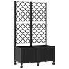 vidaXL Vaso da giardino con grigliato e ruote Nero 80 x 40 x 146 cm PP