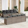 vidaXL Set Divano da Giardino 9 pcs Grigio Poly Rattan