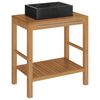 vidaXL Armadietto da Bagno in Legno di Teak con Lavabo in Marmo Nero
