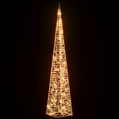 vidaXL Cono di Luce di Natale 60 LED Bianco Caldo 120 cm in Acrilico
