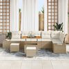 vidaXL Set Divano da Giardino con cuscino 9 pcs Beige polyrattan