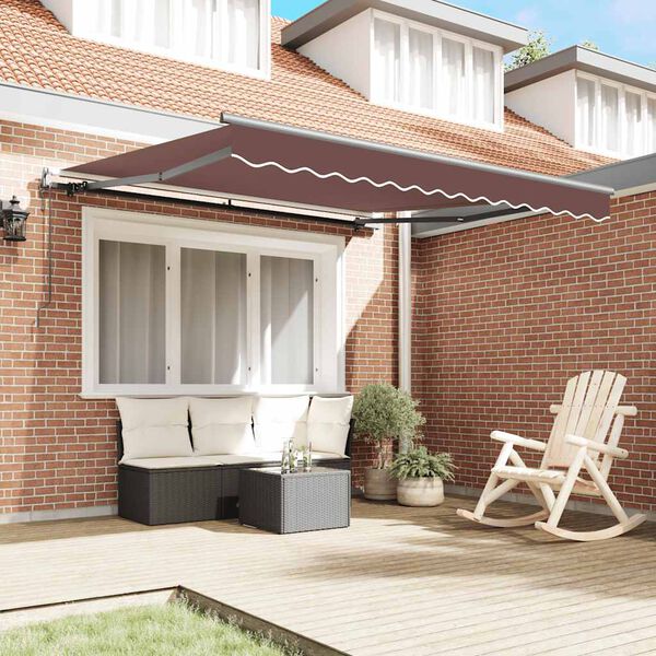 vidaXL Tenda da Sole Retrattile Automatica Marrone 300x250 cm