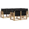 vidaXL Set di divani da esterno con cuscino 7 pcs Bianco e Nero