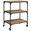 vidaXL Carrello da Cucina Rovere artigianale 60 x 41 x 76 cm