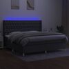 vidaXL Letto a Molle Materasso e LED Grigio Scuro 200x200cm in Tessuto