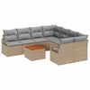 vidaXL Set Divano da Giardino 9 pz Beige polyrattan