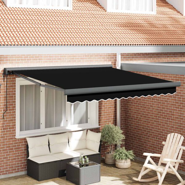 vidaXL Tenda da Sole Nero 300 x 250 x 165 cm Poliestere e Alluminio