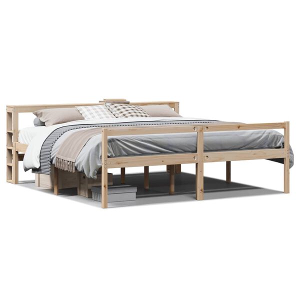 vidaXL Letto per Anziani con Testiera 200x200 cm Legno Massello Pino