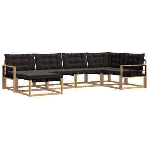 vidaXL Set di divani da esterno 6 pz Bianco e Nero
