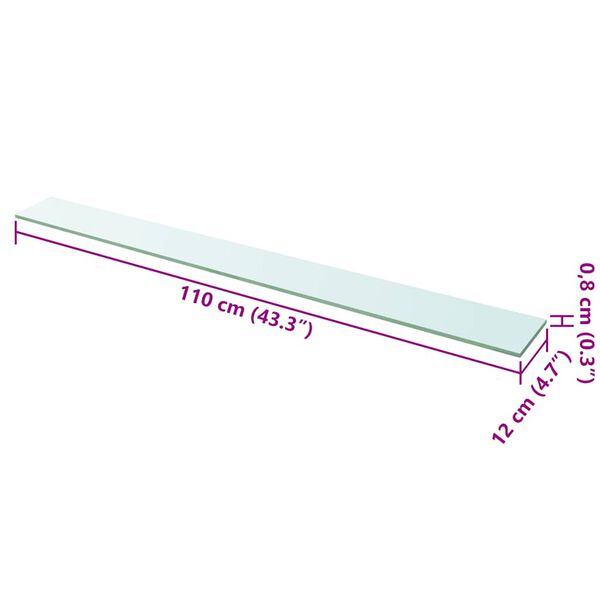 vidaXL Mensole in Vetro Trasparente 2 pz 110x12 cm