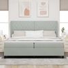 vidaXL Letto a molle Grigio chiaro 200 x 200 cm Poliestere
