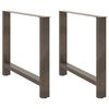 vidaXL Gambe per tavolo da pranzo in acciaio naturale 2 pz 90x(72-73) cm Acciaio