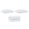 vidaXL Piumone con cuscino 3 pcs Bianco Microfibra