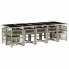 vidaXL Set da Pranzo da Giardino 15 pz con Cuscini Grigio Polyrattan