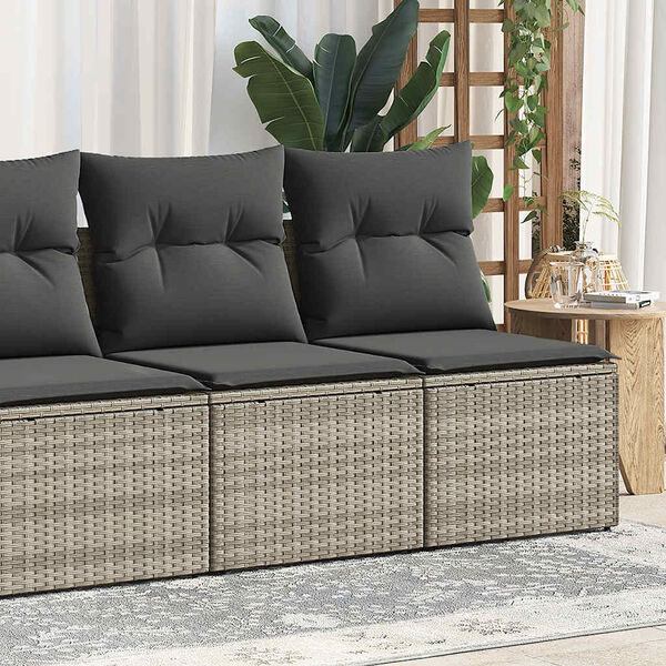 vidaXL Divano Giardino 2pz con Cuscini Grigio Chiaro Polyrattan Acacia
