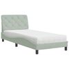vidaXL Letto con Materasso Grigio Chiaro 90x190 cm in Velluto