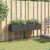 vidaXL Fioriere da Giardino con Ripiani 2pz Nere 70x28x70cm Polyrattan