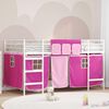 vidaXL Struttura del Letto Loft per Bambini con Tendine Bianco e Rosa