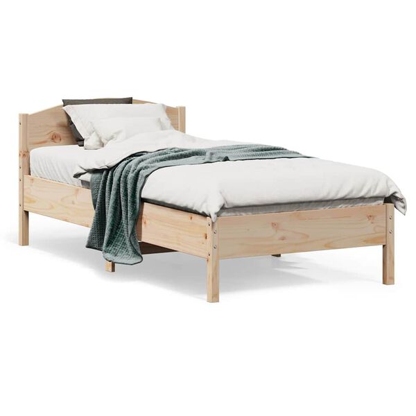vidaXL Letto senza Materasso 75x190 cm in Legno Massello Pino