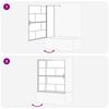 vidaXL Schermo per Bagno e Doccia Nero e trasparente 116 x 68 x 128 cm